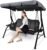 Outdoor Patio Swing Chair Canopy Replacement, 3 Seater Porch Swing Seat Canopy Cover, Waterproof Windproof Anti-UV Heavy Duty Rip Proof Garden Hammock Top Cover, Garden Furniture Covers (Grey, Large)