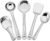 Parage 5 Pieces Stainless Steel Kitchen Tools Set for Kitchen Cooking and Serving, Pack of 5, Ladle(Karchhi), Skimmer(Jhara), Turner/Spatula (Palta), Basting and Rice Spoon, Silver, 34.5 cm
