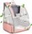Qpets® Breathable Design Cat Bag Carrier Backpack for Hot Weather, Expandable Cat Dogs Cage, Cat Bag, Backpack Design Pet Travel Carrier Pet Case for Small Pets (Pink)