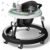 360° Baby Walker Adjustable Height, Multi-Function Anti-Rollover Folding Walker with Height Adjustable 6-18 Months Male and Female Baby Walker with Recreational Toy bar (Black)