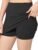 Skirt with Shorts for Women’s & Girl’s Solid High Waist Flared Skater Short Mini Skirt (L, Black)