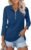 Minetom Women’s V Neck 3/4 Sleeve Tops Quarter Zip Collared Shirts Polo Shirts Summer Tees