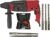 DUMDAAR DM26 1250W 26mm hammer drill with SDS drill bits and chisels (RED) 100% Copper Winding