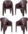 Premium Plastic Sofa Chair | Kursi | Chairs for Home, Dining Room, Bedroom, Kitchen, Living Room, Office and Outdoor & Garden | Dust Free | Brown | Set of 4 Pcs