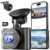 Dash Camera, 4K/1080p Dash Camera Front and Rear, Built-in WiFi, Dash Cam with 64GB SD Card, Full HD 2.0” IPS Screen, for App Control, G-Sensor, Loop Recording, and Parking Mode