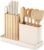 Caraway 14-Piece Kitchen Prep Set – Kitchen Knife Set & Wooden Utensil Set – Made With Premium German Steel Blades & FSC-Certified Birch Wood – Non-Toxic Materials – Includes Organizer – Cream