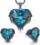 CDE Jewelry Set for Women, Angle Wing Heart Pendant Necklaces and Earrings with Birthstone， Birthday/Anniversary Christmas Jewelry Gifts for Women Mom/Wife
