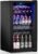 Beverage Refrigerator Cooler-120 Cans Freestanding Mini Fridge Cooler with Glass Door, Adjustable Shelves & Digital Temperature Display for Soda, Wine or Beer (Black, 3.2 Cu.Ft)