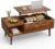 Sweetcrispy Coffee Table, Lift Top Coffee Tables for Living Room, Small Rising Wooden Dining Center Tables with Storage Shelf and Hidden Compartment, Brown