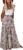 EARKOHA Womens Casual High Waist Tie Paisley Print Long Maxi Skirt with Pockets