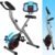 Foldable Exercise Bike for Small Apartments, Stationary Bikes for Home, Indoor Portable Cycling Bike with 16-Level Magnetic Resistance, 260LBS Capacity, 5.5 LBS Flywheel, Designed for Small Space Workout 816