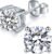 IMOLOVE Moissanite Stud Earrings with 0.6ct-3ct D Color Round Cut Lab Created Diamond Earrings in Sterling Silver with 18K White Gold Plated for Women Men