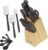 Farberware 22-Piece Never Needs Sharpening Triple Rivet High-Carbon Stainless Steel Knife Block and Kitchen Tool Set, Black, Durable ANDPrecision Cutlery