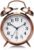 Vintage Twin Bell Analog Display Table Alarm Clock with Night LED Light Heavy Slippers Extra Loud Alarm Clock Ideal for Student and Kids Bedroom (Copper), Medium