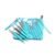 MINARA Makeup Brush Applicator Set of 15 with Premium Leather Pouch (Blue)