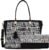 Checkered Printed PU Leather Handbag & Wallet Combo For Women | Shoulder Bag With Adjustable & Detachable Sling Strap | Ladies Wallet For Women | Pack Of 2, Black::Off-White