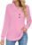 Micoson Women’s Long Sleeve Button Lapel Tunic Tops V Neck Business Casual Swing Sweatshirt Pullover