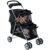 Double Pet Stroller for Cats & Dogs – 4 Wheels, Lightweight, Waterproof for Travel & City Walk (Black)