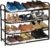 KSP HOME Heavy Metal Shoe Rack (4 Shelves) Foldable Open Book Shelf, Book Shelve, Shoe Rack, Shoes Storage Rack for Home Shoe stand shelf big (60*60*25 cm) (Black) (4 Shelf)