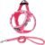 Mercano Soft Mesh Dog Harness and Leash Set, No-Chock Step-in Reflective Breathable Lightweight Easy Walk Vest Harnesses with Safety Buckle for Small Dogs, Cats (M, Fuchsia)