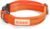 Premium Double Padded Reflective Dog Collar | Small to Medium Size Pet Breeds | Ultra Soft Mesh, Nylon, Adjustable Length, Lightweight | Sturdy D-Ring and Buckle | Orange (Medium)