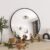 Lucid High Definition Round Shape Wall Mirror With Black Metal Frame For Living Room || Bedroom || Bathroom, Home & Decor with Hanging Stripes (Black Frame,24 Inch)