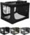 36 Inch Collapsible Travel Dog Crate for Medium Large Dogs, Portable Dog Crate 4-Door Foldable Soft Kennel with Chew-Proof Mesh Windows for Indoor & Outdoor Travel,with Storage Bag,Black