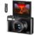 LEQTRONIQ 4K UHD 64MP Digital Camera with 3 Inch 180° Rotation Flip Screen, 18X Digital Zoom, Autofocus, Self Timer; Compact Camera for Photography, Webcam, YouTube Vlogging (Black)