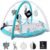 Baby Play Gym Activity Mat,Baby Gyms & Playmats for Babies 0 to 3 6 9 12 Months,Tummy Time Mat with 5 Toys for Stage-Based Sensory & Motor Skill Development Elephant