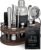 Home Hero Elegant 22-Piece Bartender Kit with Wooden Stand, Premium Bar Set & Cocktail Shaker, Gift for Home Bar and Cocktail Enthusiasts, Essential Bar Accessories with Recipe Book (22 Pcs – Silver)
