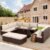 NICESOUL 10 Piece Patio Furniture Sectional Set with Fire Pit Propane/Natural Gas Convertible, 29.3” High Back Deep Wide Outdoor Couch, 9 Seater Oversized High-End Wicker Conversation Sofas, Brown