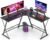 Mr IRONSTONE L Shaped Gaming Desk Corner Computer Desk, Home Office Desks Writing Workstation with Large Monitor Stand, Easy to Assemble (Black,51 Inch)