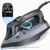 Steam Iron for Clothes 1700W with Non-Stick Ceramic Soleplate 3-Way Auto Shutoff Self-Cleaning Digital LCD Display Anti-Drip Precision Tips for Home and Travel Steamer