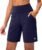 SANTINY Bermuda Shorts for Women with Zipper Pocket Womens High Waisted Long Shorts for Running Workout Athletic