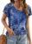 LOMON Womens Summer Tops Dressy Casual Ruffle Short Sleeve Flowy Tunic Shirts Cute Round Neck Blouses