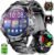 Military Smart Watch for Men(Answer/Dial Calls),1.45” AMOLED/100 Sports Modes, 5ATM Waterproof Fitness Watch with Heart Rate/SpO2/Blood Pressure for Android and iOS,530MAH Smartwatch Black Steel